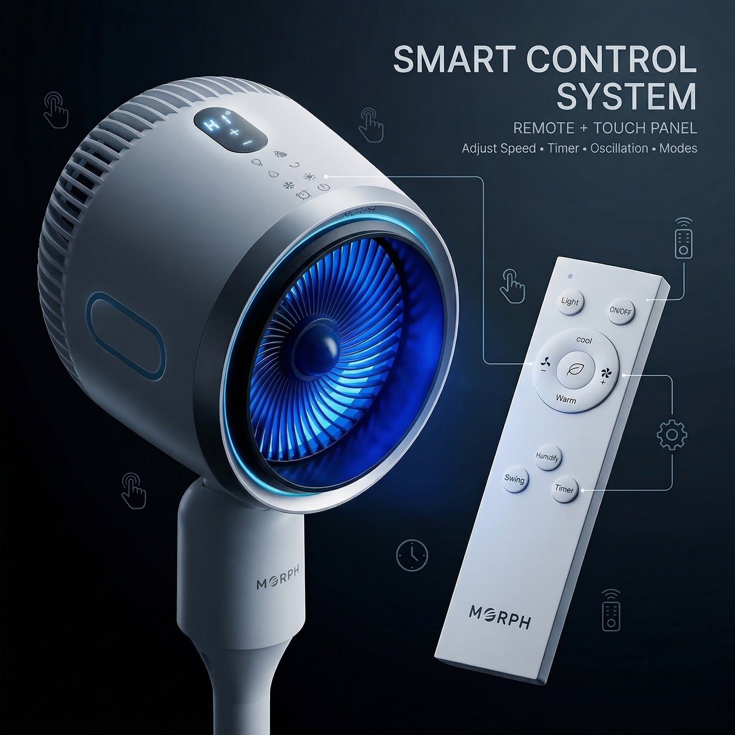 Morph 707 Ice Cooling Fan with Mist & Remote – Cold Air Tower Fan for Summer & All-Season Comfort