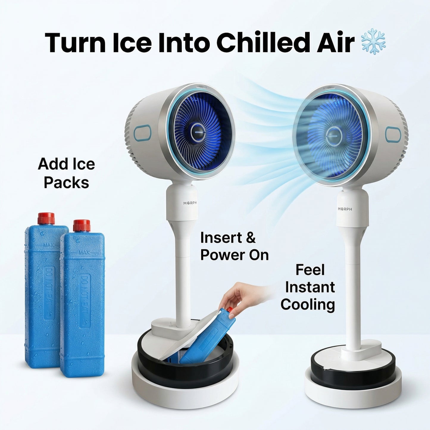 Morph 707 Ice Cooling Fan with Mist & Remote – Cold Air Tower Fan for Summer & All-Season Comfort